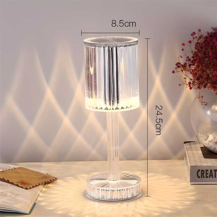 Euzerya™ Crystal Glow Lamp – Premium Rechargeable Bedside Light for Modern Interiors